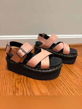 Doc Martens Voss II Quad Strap Sandals Pink Leather Women 5 EU 36 Platform